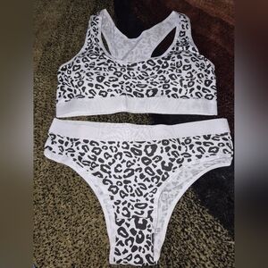 12 Pc Leopard Print Seamless Bra & High Waist Brief Set